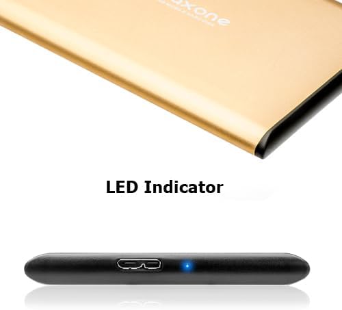 Maxone 160GB External Hard Drive Portable 2.5'' Ultra Slim HDD Storage USB 3.0 Compatible with PC Laptop Gold