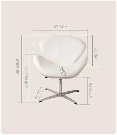 Ergonomic Gaming Chair Rotating Single Person Sofa Internet Celebrity Leisure Chair Yellow Flannel Swivel Computer Office Chair Quiet Cream Breeze Swan Design