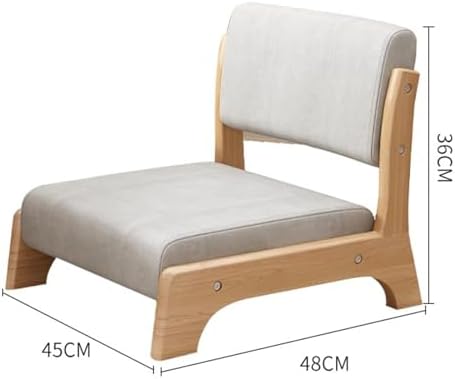 BTZHY Floor Chair Japanese Floor Chair Tatami Meditation Yoga Chair with Backrest Legless Stool Solid Wood Backrest