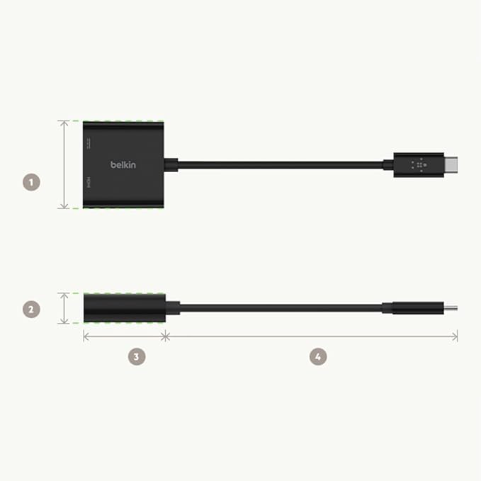 Belkin USB C to HDMI Adapter + USBC Charging Port to Charge While You Display Supports 4K UHD Video Passthrough Power up to 60W for Connected Devices Compatible with MacBook iPad Windows