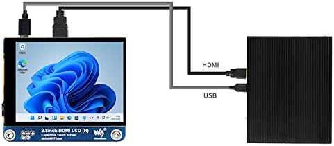 2.8inch HDMI IPS LCD 480×640 Capacitive Touch Display USB-C or I2C Touch Port Adjustable Brightness Fully Laminated Screen Support All Raspberry Pi Jetson Nano PC Windows 11 / 10 / 8.1 / 8 / 7