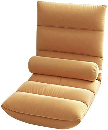 Floor Chair Indoor Adjustable Floor ChairFloor chair Foldable meditation chair 5 gears Adjustable Backrest Padded floor chairs with Removable Headrest for balcony Bay window 6 colour (Color : Orang