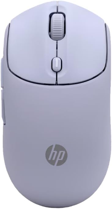 HP 400 Quiet Wireless Mouse Dual Bluetooth &amp 2.4GHz Soft Silicone Quiet Clicks Microsoft Wheel 24-Month Battery 6000 DPI Ambidextrous Eco-Friendly Design Multi-OS Purple