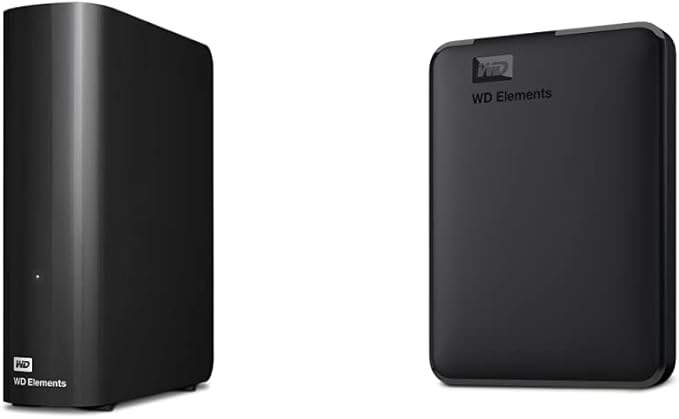 WD 6TB Elements Desktop Hard Drive HDD &amp 5TB Elements Portable External Hard Drive HDD USB 3.0 Compatible with PC Mac PS4 &amp Xbox - WDBU6Y0050BBK-WESN