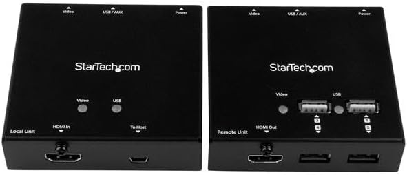 StarTech.com HDMI over CAT6 Extender with 4-port USB Hub - Remote HDMI over CAT5 or CAT6 - 165 ft (50m) - 1080p  TAA (ST121USBHD)
