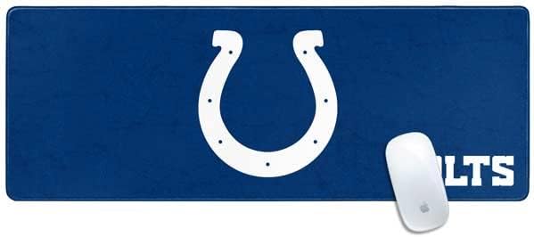 Skinit Large Gaming Mouse Pad - Officially Licensed Indianapolis Colts Distressed Design with Stitched Edges Waterproof Non-Slip Rubber Base Desk Mat for Keyboard &amp Mouse 31.5 x 11.8 inches