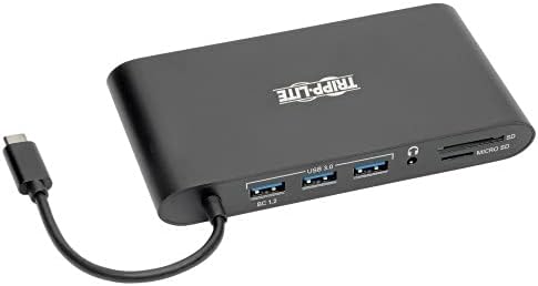 Tripp Lite USB 3.1 Gen 1 USB-C Docking Station w/USB-A HDMI VGA mDP Gigabit Ethernet MEM Card 3.5mm &amp USB-C PD Charging Black Housing USB C USB Type C USB Type-C (U442-DOCK1B)