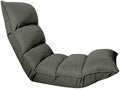 Folding Floor Chair Portable Padded Lounge Chair with 42 Positions Adjustable Lazy Sofa Sleeper Recliner for Reading Gaming Meditation Grey