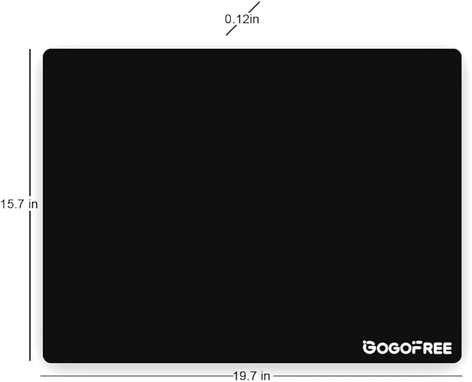 gogofree Glass Mousepad for Gaming Ultra Smooth Mouse Mat with Hard Surface Tempered Glass Mouse Pad Precision Speed Control for Games and Office (Black 19.7 L x 15.7 W)