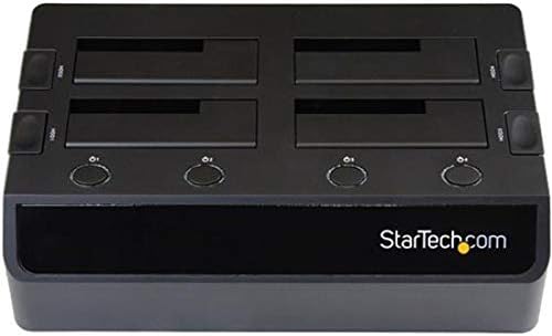 StarTech.com 4-Bay USB 3.0 To SATA Hard Drive Docking Station USB Hard Drive Dock External 2.5/3.5 SATA III SSD/HDD Docking Station Hot-Swap Hard Drive Bay Top-Loading (SDOCK4U33)Black