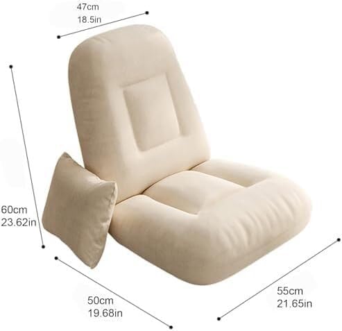 ELEFOCUS Folding Floor Gaming Chair Adjustable Memory Sponge Floor Chair with Backrest Lazy Sofa for Reading Games(Gelb)