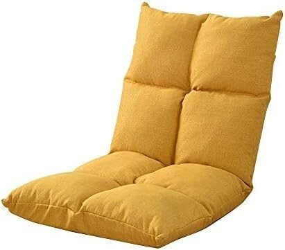 ELEFOCUS Meditation Chair with Backrest Folding Computer Chair on Bed Removable and Washable Small Sofa 5 Gears Adjustable(Yellow)