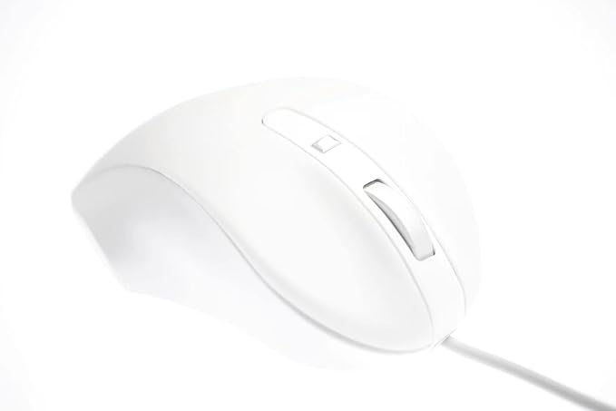 Matias Premium Wired USB-C PBT Computer Mouse - High Precision Ergonomic Design - Left Right Hand Use - Home and Office Use - Compatible for PC MacBook Chromebook Laptop Desktop - (White)