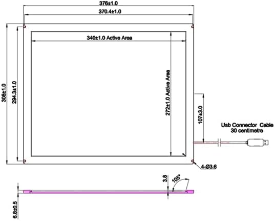 17 Inch Infrared Touch Screen Panel Multi Points IR Touch Screen with Tempered Glass for Kiosks and Monitoring