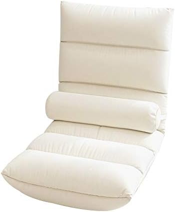 Floor Chair Indoor Adjustable Floor ChairFloor chair Foldable meditation chair 5 gears Adjustable Backrest Padded floor chairs with Removable Headrest for balcony Bay window 6 colour (Color : White