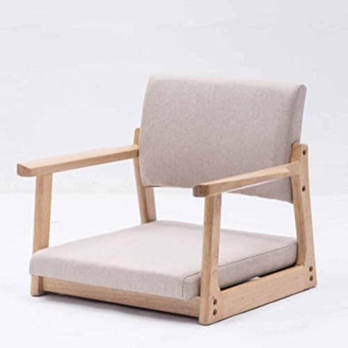 BTZHY Floor Chair Solid Wood Legless Chair with armrests and backrest Floor Chair Comfortable upholstered Chair with Low seat for Bay Windows Office Home