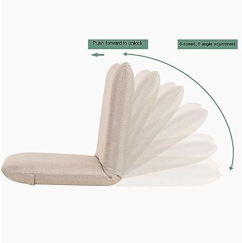 ELEFOCUS Floor Chair Portable Recliner Chair with Back Support Foldable Floor Seats with Multiple Angles for Bedroom Balcony(Grau)