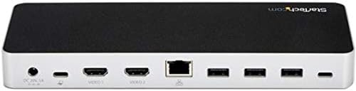 StarTech.com Dual Monitor USB C Docking Station with 60W Power Delivery for Windows Laptops - USB C to HDMI or DVI - USB 3.1 Gen 1 Type C w/ Charging - Thunderbolt 3 Compatible (MST30C2HHPD) Black