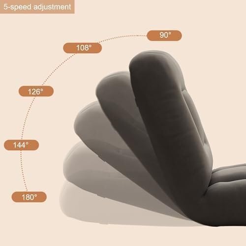 ELEFOCUS Folding Floor Gaming Chair Adjustable Memory Sponge Floor Chair with Backrest Lazy Sofa for Reading Games(Gelb)