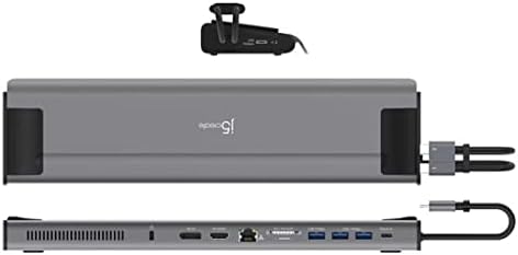 j5create USB C Dual 4K 60Hz Display Docking Station (12-in-1) Built-in M.2 SSD Slot HDMI DisplayPort 10Gbps USB-A Card Reader PD 100W Ethernet for 2021 MacBook Pro (JCD552)