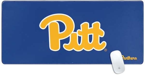 Skinit Extra Large Gaming Mouse Pad - Officially Licensed Pitt Panthers Design with Stitched Edges Waterproof Non-Slip Rubber Base Desk Mat for Keyboard &amp Mouse 35.75 x 15.4 inches