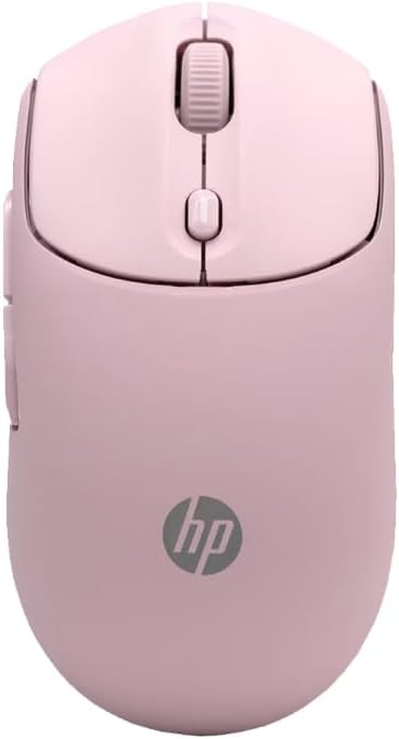 HP 400 Quiet Wireless Mouse Dual Bluetooth &amp 2.4GHz Soft Silicone Quiet Clicks Microsoft Wheel 24-Month Battery 6000 DPI Ambidextrous Eco-Friendly Design Multi-OS Pink