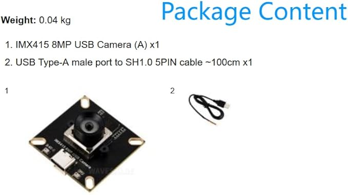 IMX415 8MP High-Resolution USB Camera Module IMX415 Sensor Chip USB2.0 Port onboard Dual Microphones Distortion-Free @XYGStudy (IMX415 8MP USB Camera (A))