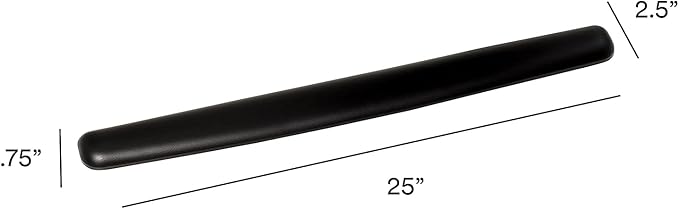 3M WR340LE Gel Thin Wrist Rest Extended Length Black Leatherette