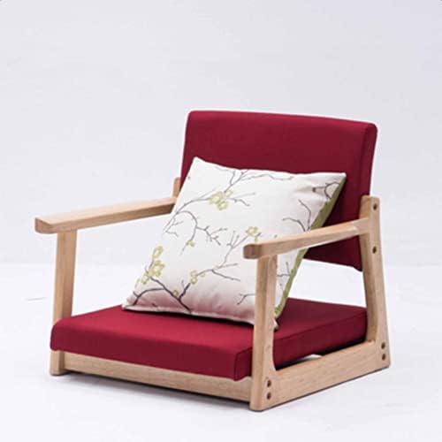 BTZHY Floor Chair Japanese Floor Chair Legless Bay Window Backrest Lazy Chair with Armrests Portable Japanese Tatami Chair Meditation Floor Solid Wood Seating Chairs
