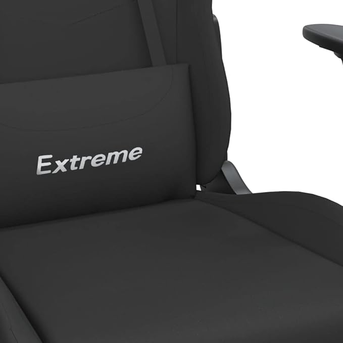 Massage Office Gaming Chair with Footrest Fabric Massage Office Chair Ergonomic Desk Chair Rolling Swivel Adjustable PC Computer Chair for Women Adults Girls(Black) -AA