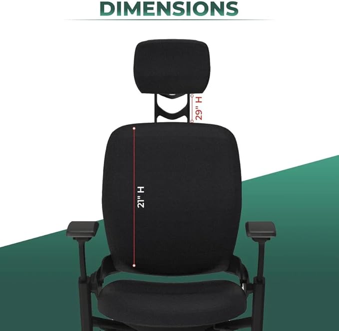 OFFICE LOGIX SHOP Leap V2 Chair with Headrest Bundle (Fabric Black)