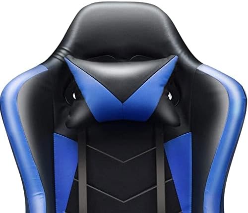 Modern Ergonomic Office Gaming Chair Blue Memory Foam Leather Recliner Adult Indoor Requires Assembly