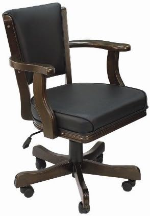 212 Main Swivel Cushioned Game Table Arm Chair with Casters - Cappuccino