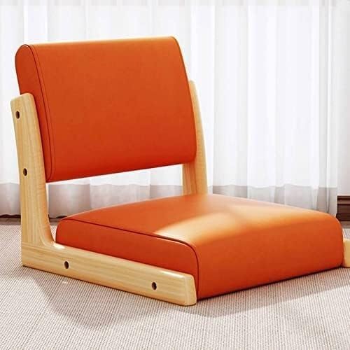 ELEFOCUS Portable Tatami Chair with Back Support Japanese Style Floor Chair for Meditation Foldable and Comfortable(Orange)