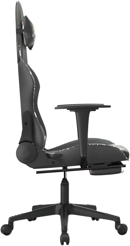 Massage Gaming Chair with Footrest Black&ampCamouflage Faux LeatherMassage Office Chair Ergonomic Desk Chair Rolling Swivel Adjustable PC Computer Chair for Women Adults Girls(Style C) -AA