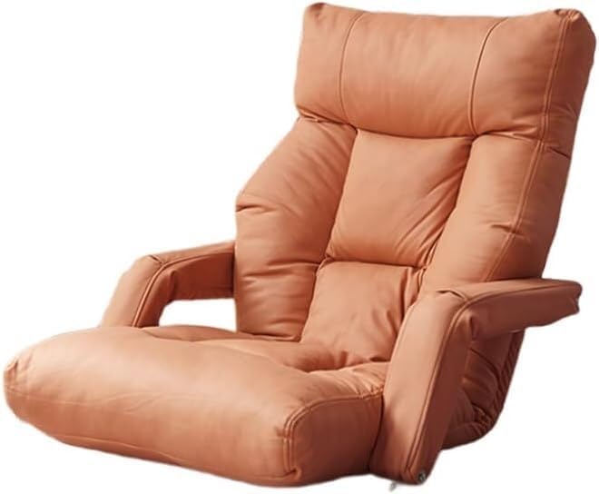 ELEFOCUS Convertible Floor Sofa Chair Folding Couch Bed Guest Chaise Lounge with Armrest Adjustable Backrest(B)