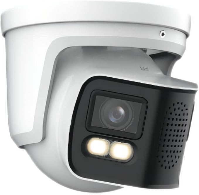 EmpireTech Security Wired Camera Outdoor 4K Full-Color 2×4MP Dual-Lens 1/1.8 CMOS Smart Splicing IP POE Camera Outputs 180° Wide Angle Two-Way Talk IPC-Color4K-T180 (White)
