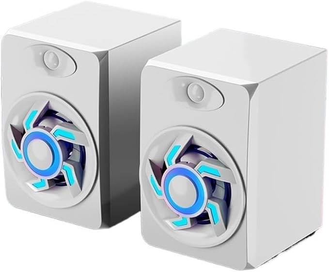 JSEIAJB Computer Audio Desktop Home Mini Small Speaker Laptop Mobile Phone Colorful Light Subwoofer Desktop(D)