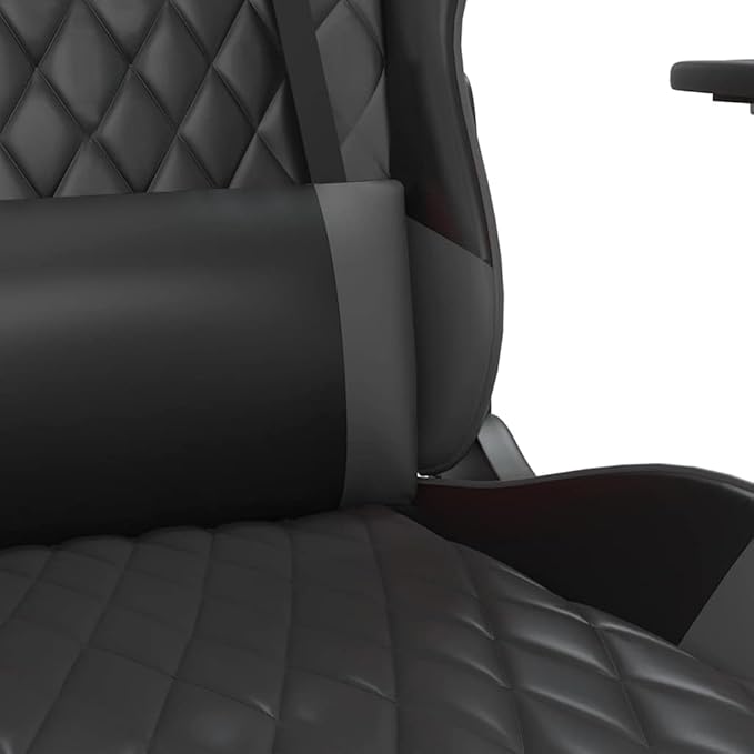 Black and Gray Gaming Chair with USB Massage and Reclining Backrest Ergonomic Office Chair with Adjustable Armrests and Memory Foam Cushion for Long Sessions Supports 265