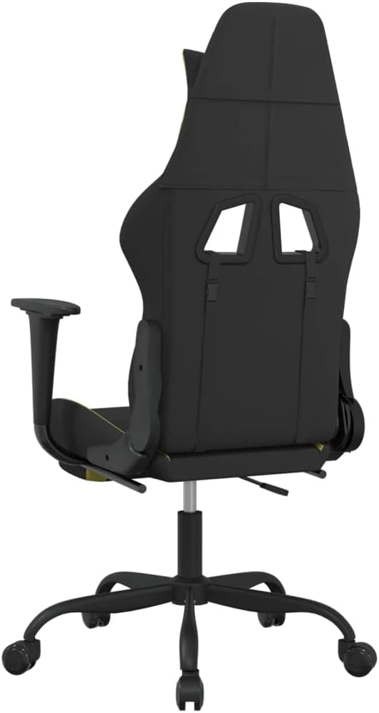 Gaming Office Chair PC Chair with Footrest FabricHeight Adjustable Game Chair with 365°-Swivel Seat and Headrest and for Office or Gaming(Black&ampLight Green) -AA