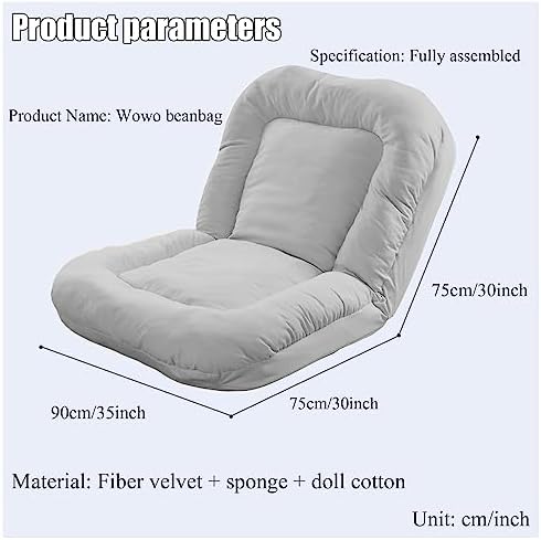 Floor Chair Indoor Adjustable Floor ChairLazy Sofa Couch Bed Softly Cushioned High Back Floor Gaming Chair Tatami Couch Covers Lazy Floor Sofa Easily Folding for Teens Adults Living Room Corner Ch