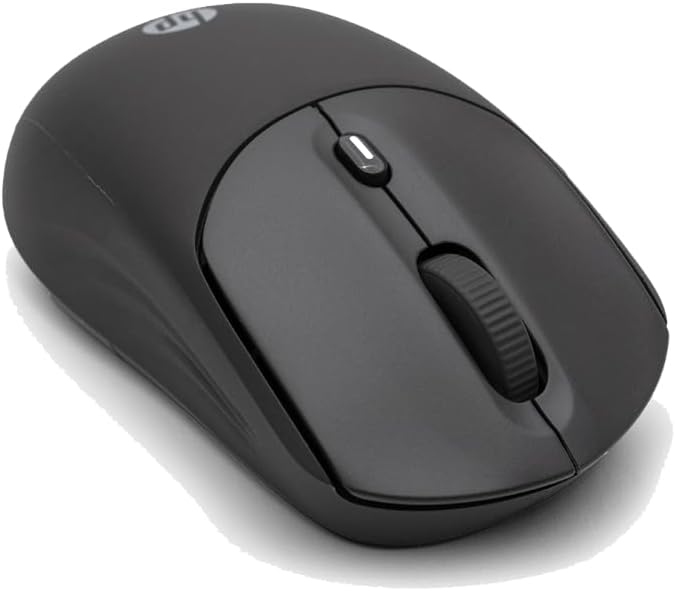 HP 400 Quiet Wireless Mouse Dual Bluetooth &amp 2.4GHz Soft Silicone Quiet Clicks Microsoft Wheel 24-Month Battery 6000 DPI Ambidextrous Eco-Friendly Design Multi-OS Black
