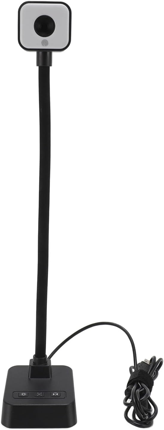 SUNGOOYUE 13MP High Resolution USB Document Camera Flexible Autofocus LED Webcam for Document Scanning Web Streaming Video Conferencing (1 X USB)