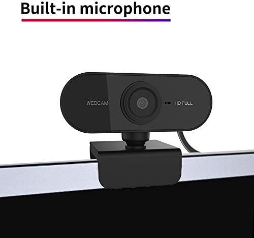 Computer Camera Webcam 1080P HD Web Camera with Microphone Autofocus USB 2.0 Web Cam PC Desktop Full HD Web Cam Auto Focus Mini Web Camera (Color : Black)