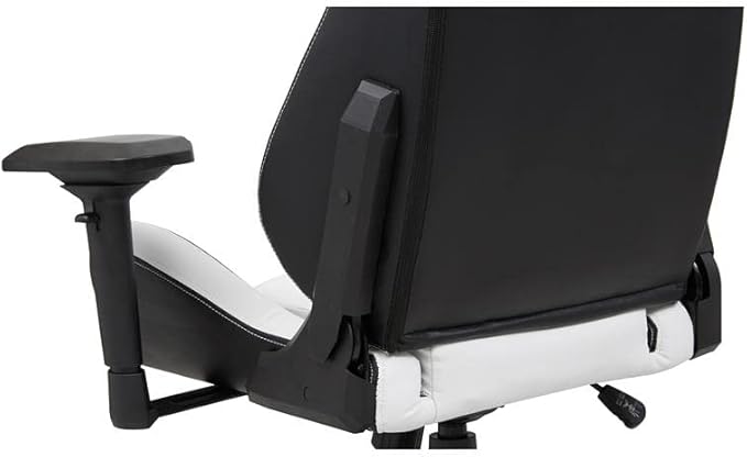 Furniture of America Singe Faux Leather Adjustable Gaming Chair in White &amp Black