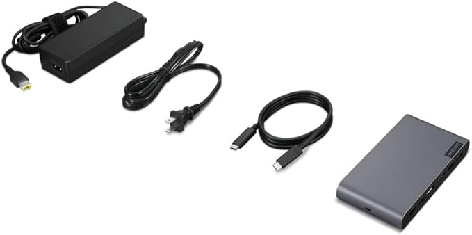 Lenovo Docking Station USB-C Universal Business Dock Dual Display: Includes USB-C Cable + Power Adapter + Zoomspeed Display Port Cable + Zoomspeed HDMI Cable + AOM Cleaning Cloth