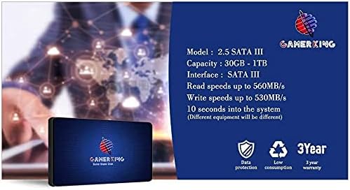 GAMERKING SSD 2.5 SATA III 64GB High Performance Internal Solid State Drive for Desktop Laptop 10 Unit Package Pack [64GB(10 Packs)2.5-SATA3]
