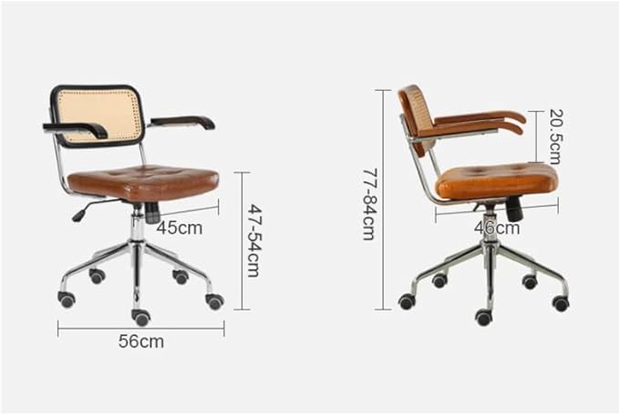 Office Chair Gaming Chair Computer Chair Rattan Computer Chair Retro Rotating Chair Comfortable Study Desk Seat Breathable Armrest Office Furniture