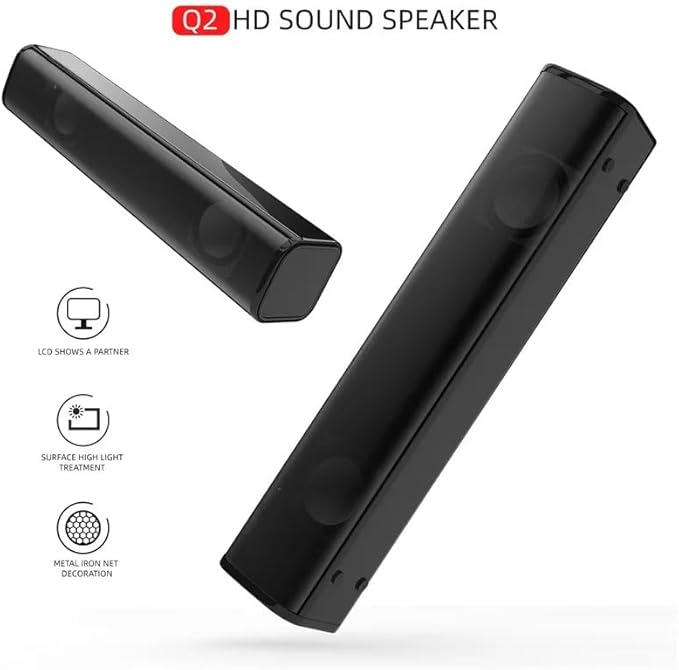 Desktop Wired Speaker Heavy Bass Powered Stereo Soundbar Audio Jack Subwoofer for Home Office Computer