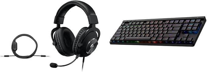 Logitech G Pro X SE Wired Gaming Headset + G515 TKL Wireless Gaming Keyboard Bundle (Tactile) - Black